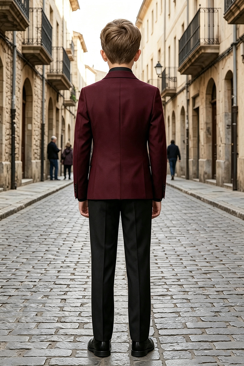 Boys Burgundy Blend 2-Piece Suit for Wedding