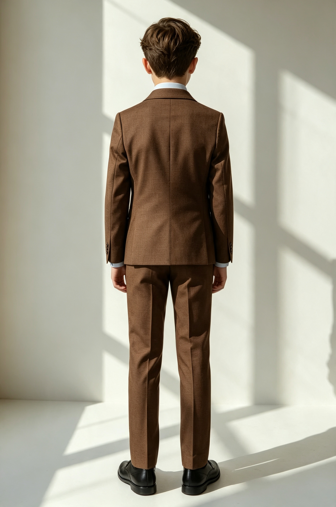 Deep?Brown Linen?Blend Double?Breasted 2?Piece Suit