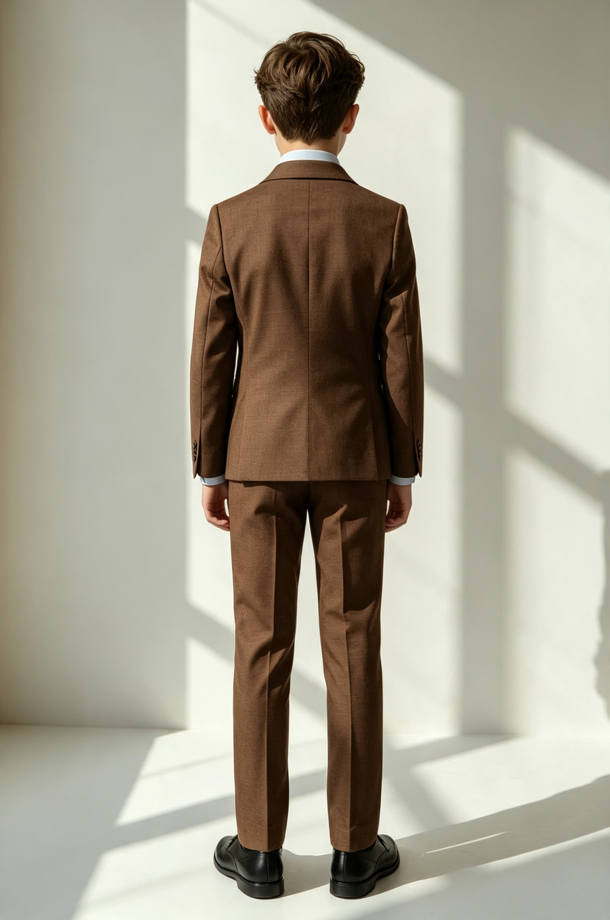 Deep?Brown Linen?Blend Double?Breasted 2?Piece Suit