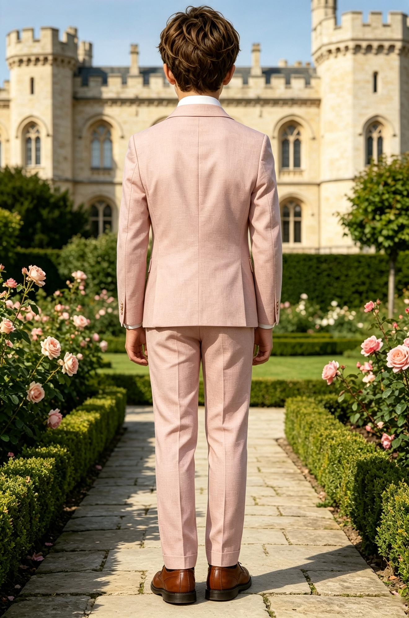 Blush Pink Cotton?Linen Blend Single?Breasted Formal 2?Piece Suit