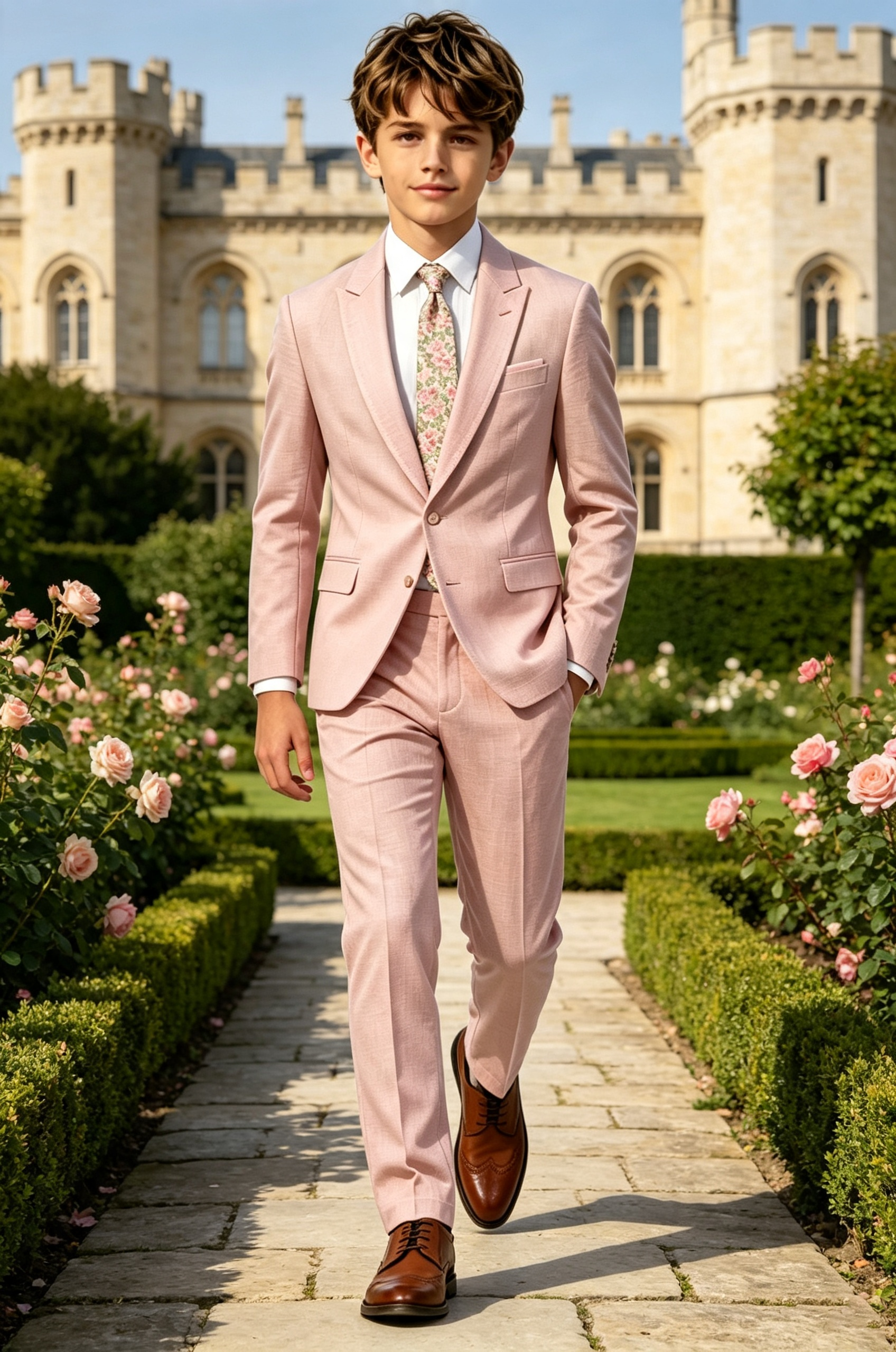 Blush Pink Cotton?Linen Blend Single?Breasted Formal 2?Piece Suit
