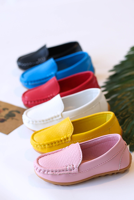 Candy‑Colored Kids Slip‑On Loafers Flexible Moccasin Dress Shoes
