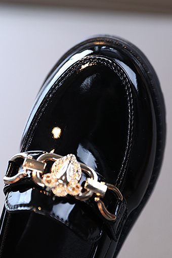 Black Patent Kids Loafer Dress British‑Style Shoes
