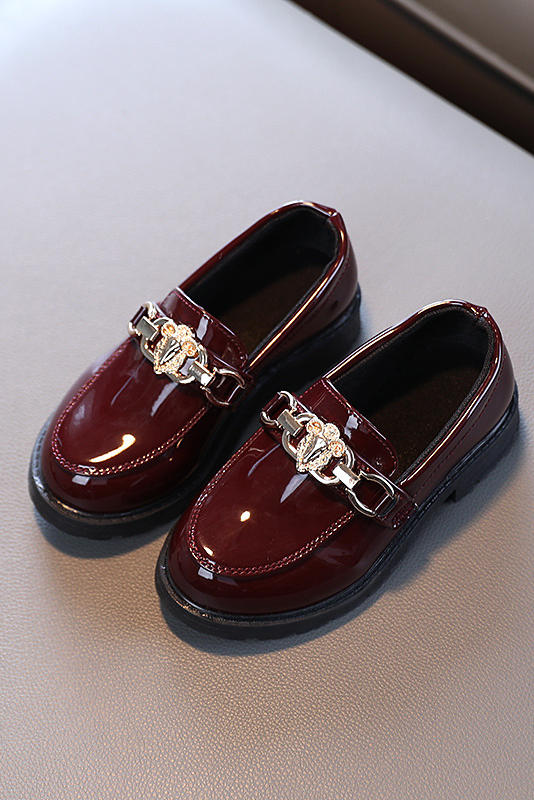 Black Patent Kids Loafer Dress British‑Style Shoes