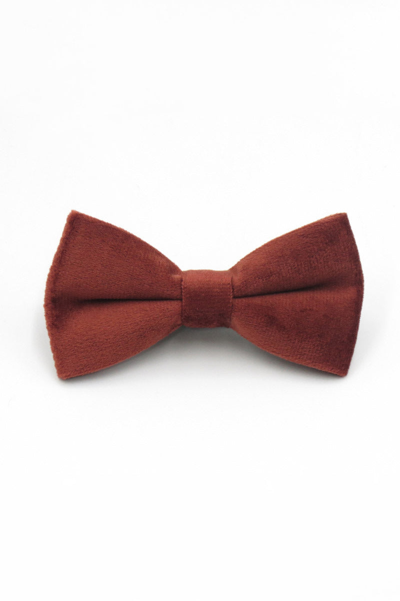 Boys Dark Green Velvet Bow Tie for Weddings with Classic Pre‑Tied Silhouette Product Description