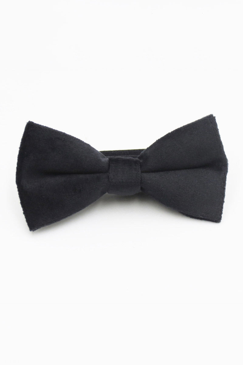 Boys Dark Green Velvet Bow Tie for Weddings with Classic Pre‑Tied Silhouette Product Description