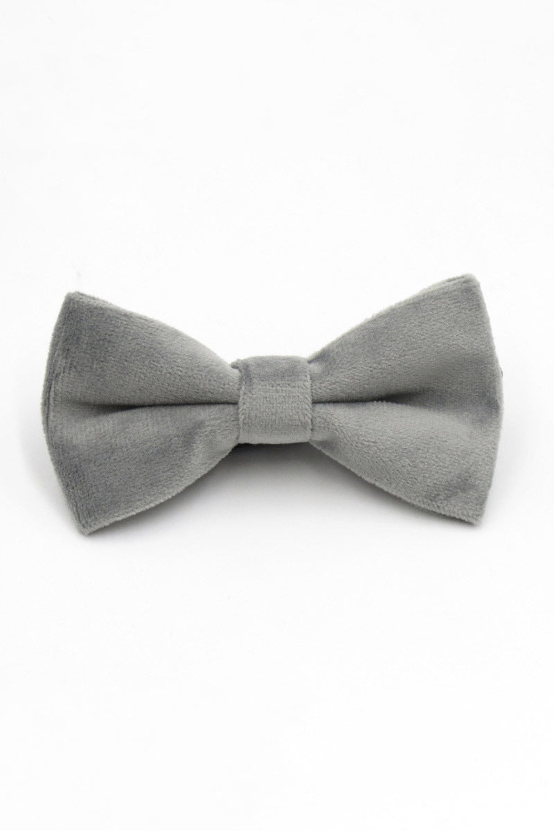 Boys Dark Green Velvet Bow Tie for Weddings with Classic Pre‑Tied Silhouette Product Description