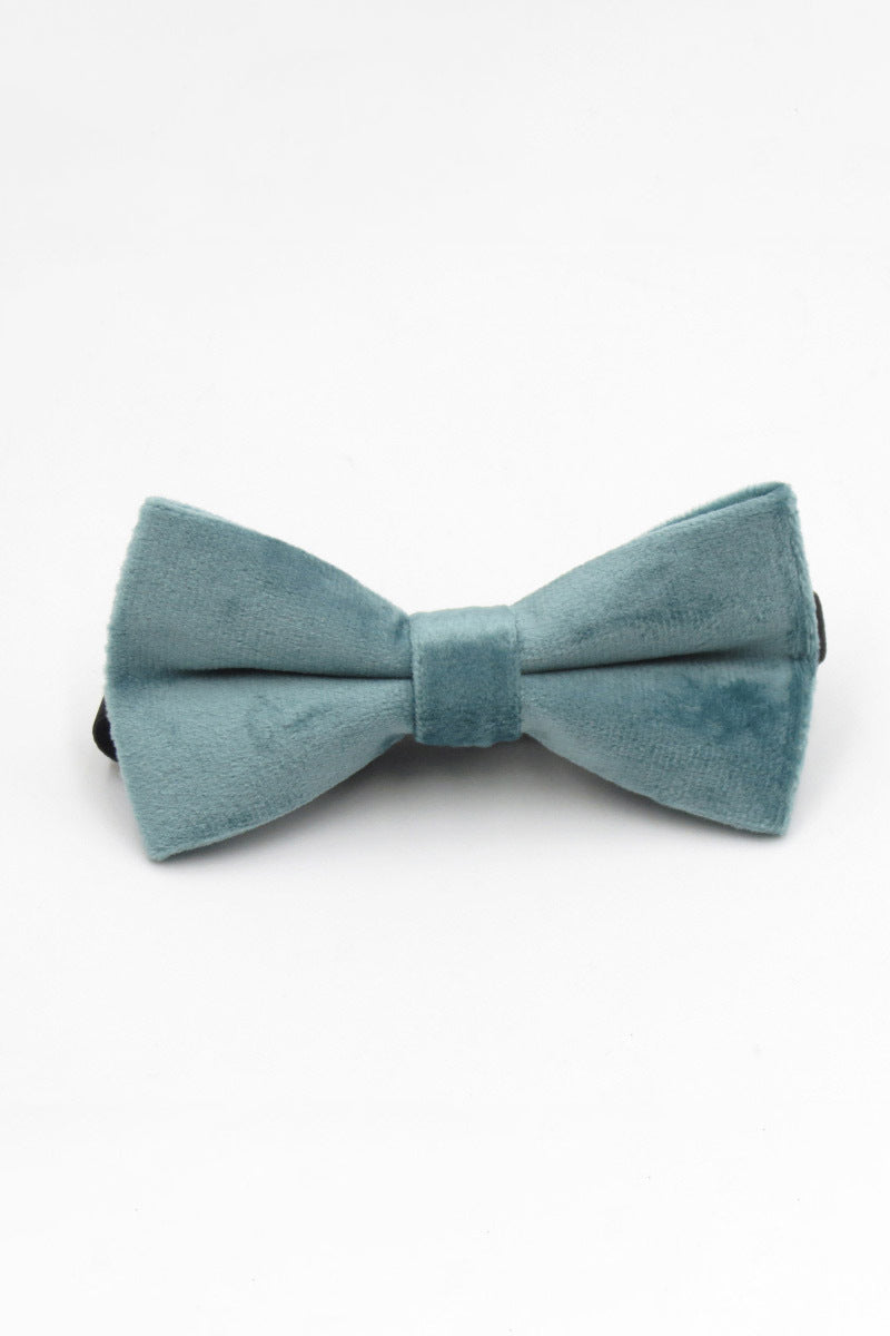 Boys Dark Green Velvet Bow Tie for Weddings with Classic Pre‑Tied Silhouette Product Description