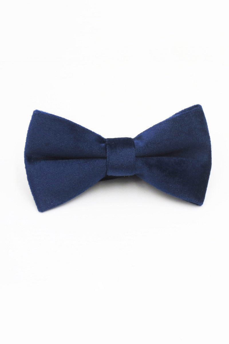 Boys Dark Green Velvet Bow Tie for Weddings with Classic Pre‑Tied Silhouette Product Description