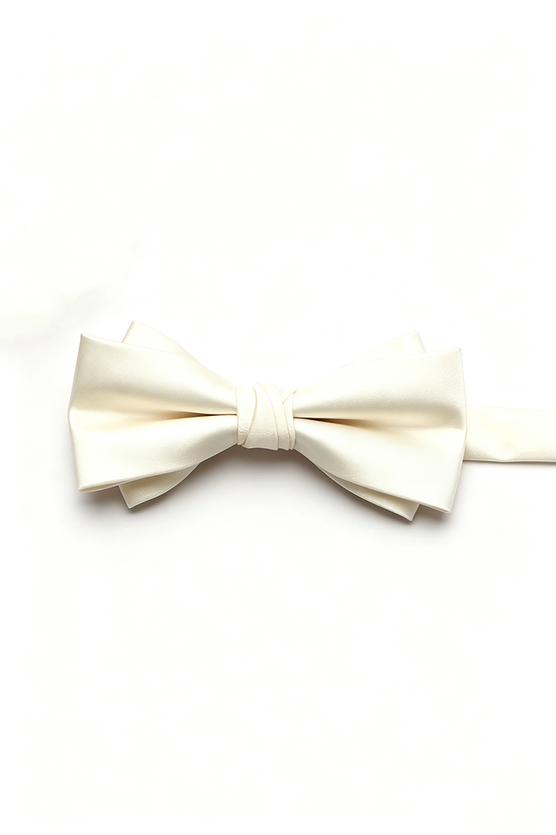 Boys Burgundy Satin Bow Tie for Weddings with Elegant Layered Design
