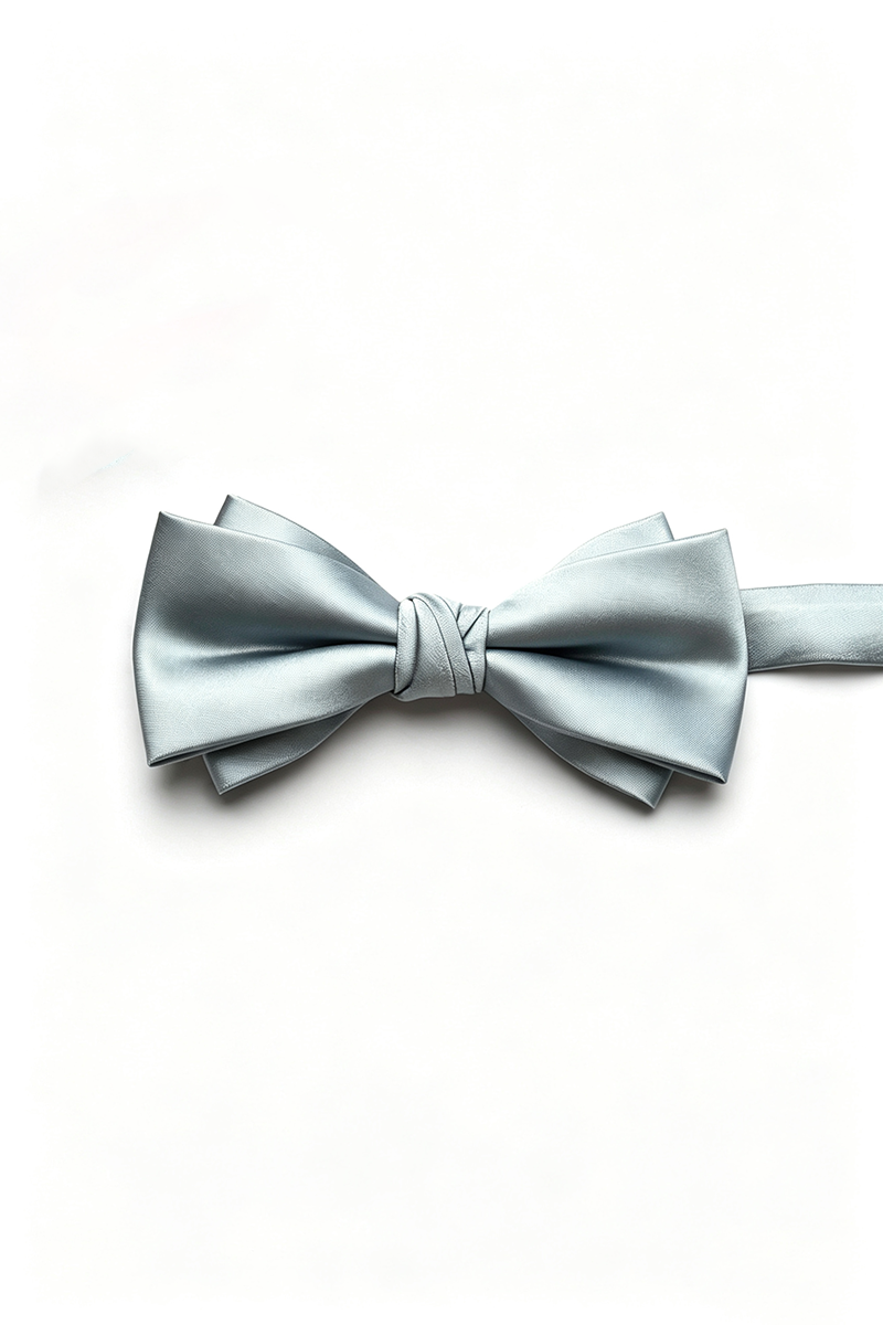 Boys Burgundy Satin Bow Tie for Weddings with Elegant Layered Design