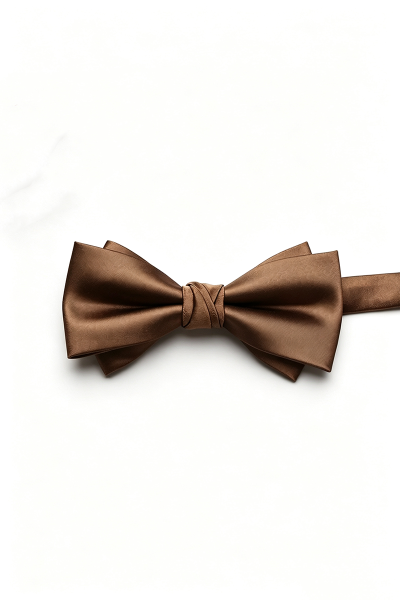 Boys Burgundy Satin Bow Tie for Weddings with Elegant Layered Design