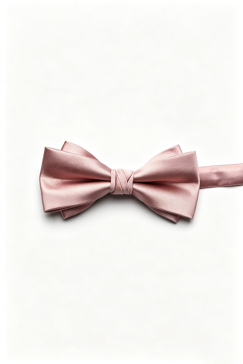 Boys Burgundy Satin Bow Tie for Weddings with Elegant Layered Design