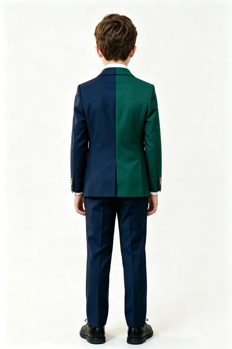Boys Green & Navy 2-Piece Suit for Weddings