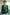 Deep Green & White‑Piping Contrast Trim Double‑Breasted Suit Blazer