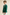 Deep Green & White‑Piping Contrast Trim Double‑Breasted Suit Blazer