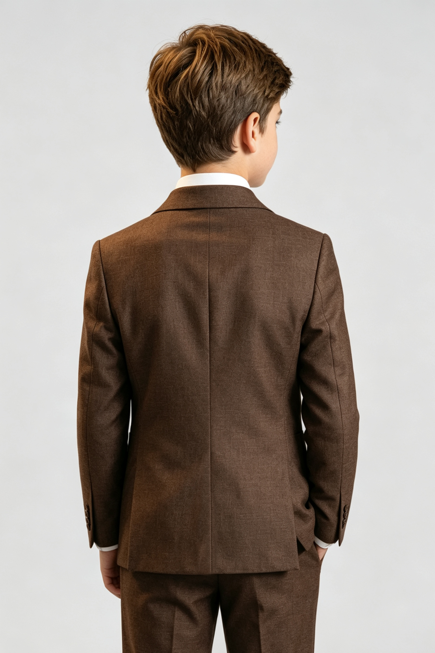 Deep Brown Blend Double‑Breasted Formal Suit Blazer