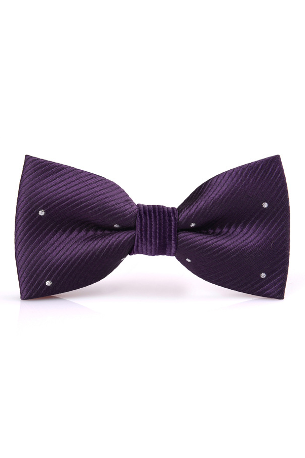 Boys Black Rhinestone Twill Pre‑Tied Bow Tie