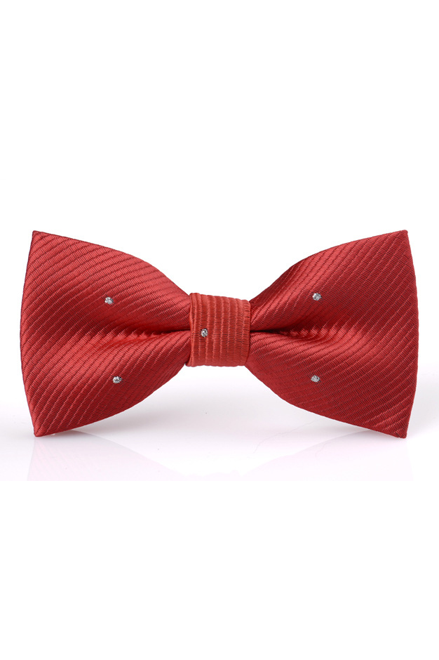 Boys Black Rhinestone Twill Pre‑Tied Bow Tie