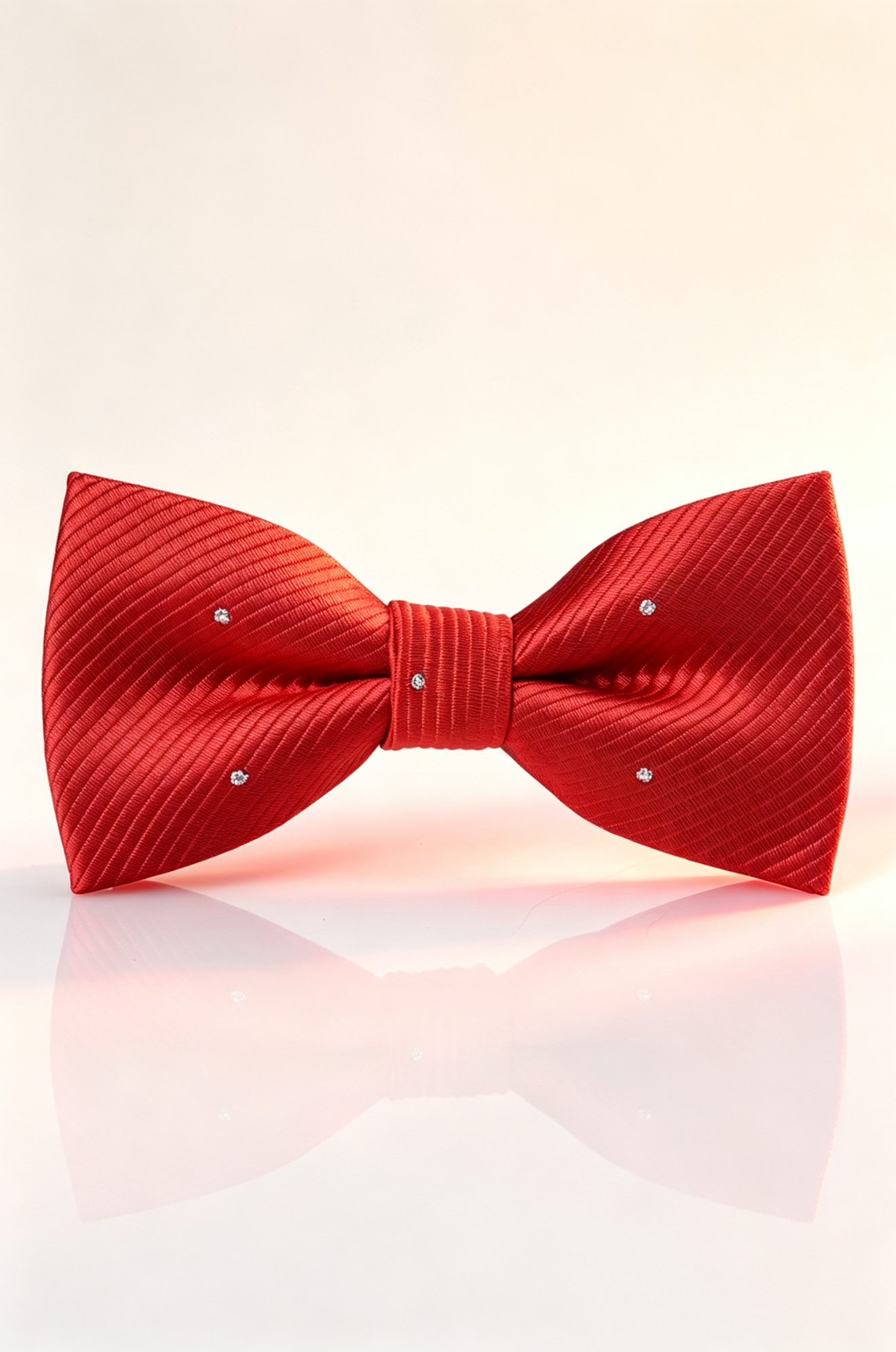 Boys Black Rhinestone Twill Pre‑Tied Bow Tie