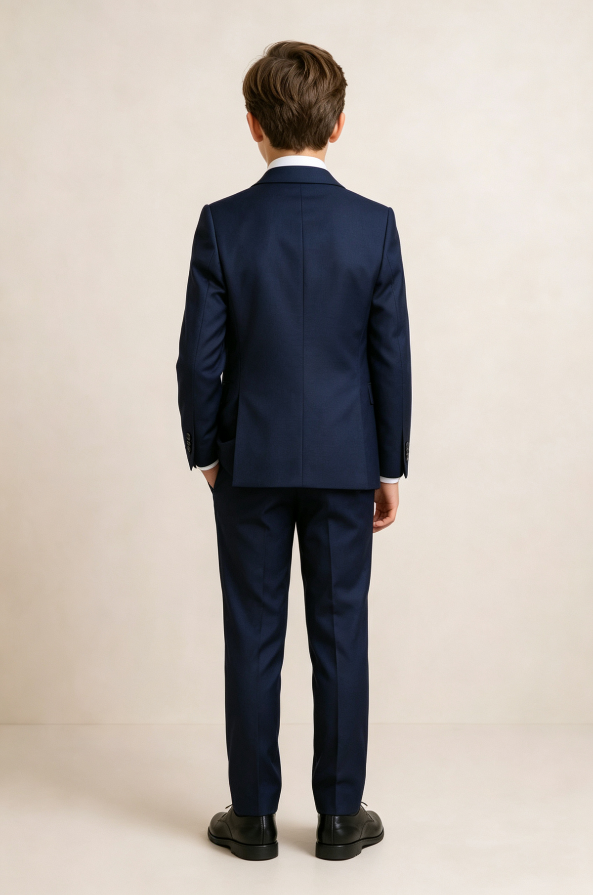 Navy Blue & Green Contrast Single‑Breasted Formal 3‑Piece Suit