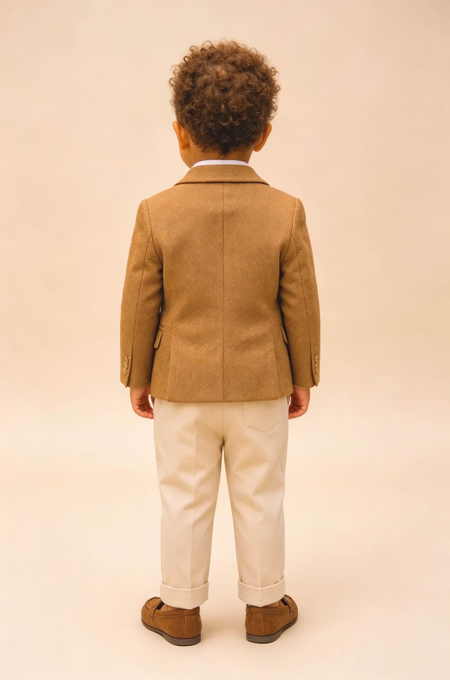 Khaki & Beige Trouser Herringbone Single‑Breasted Formal 2‑Piece Suit