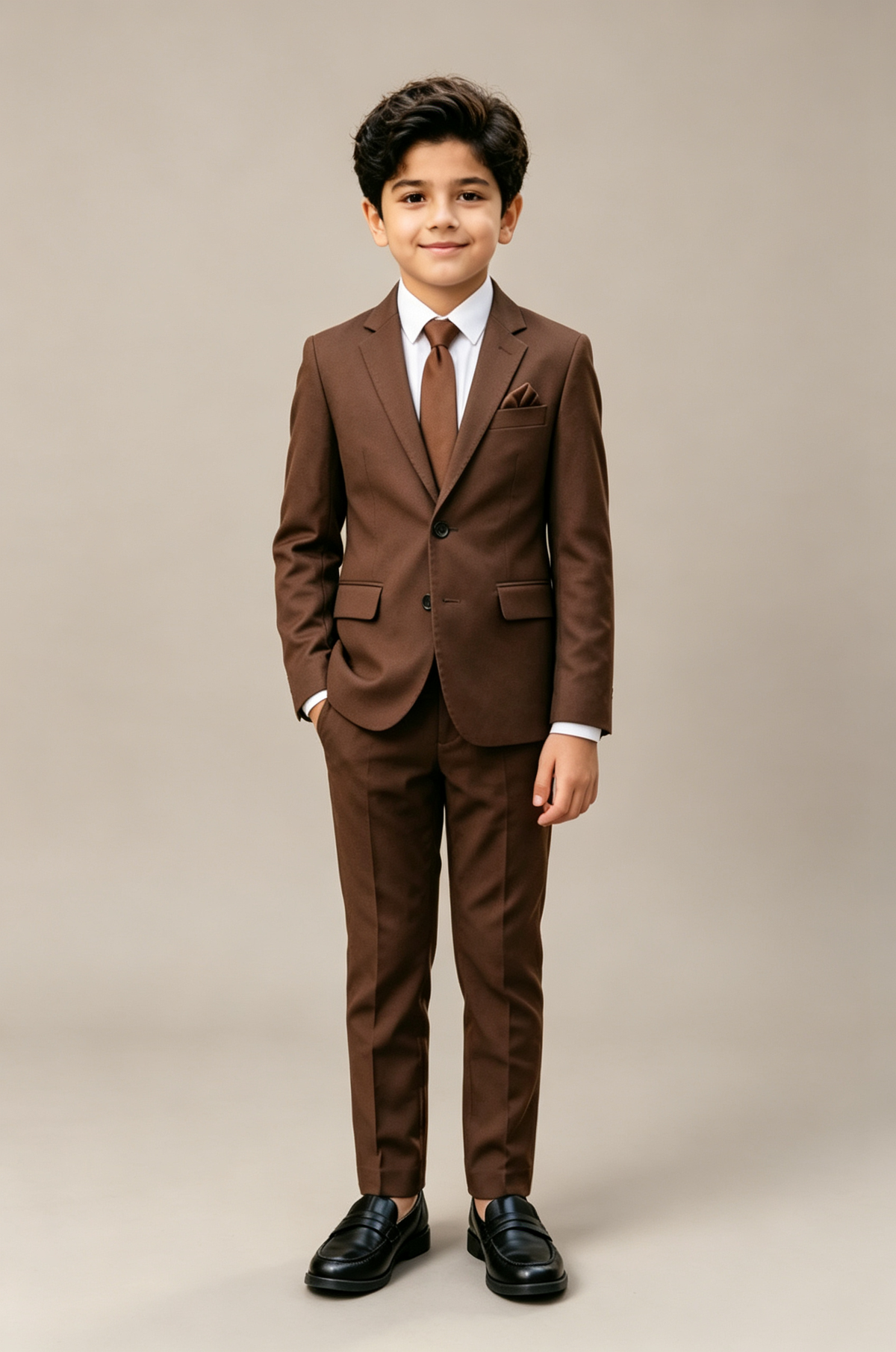 Deep Brown Formal Single‑Button 2‑Piece Suit