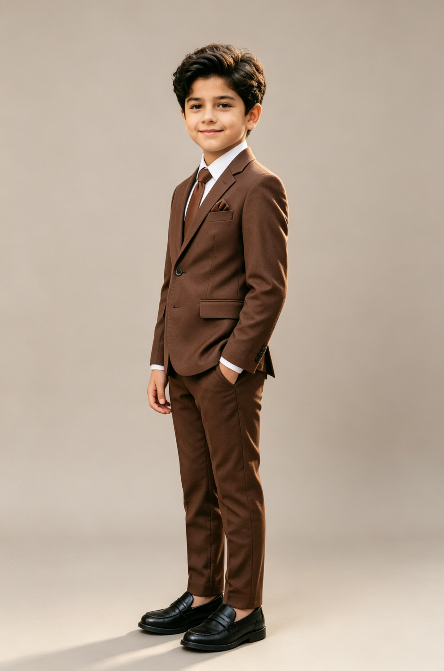 Deep Brown Formal Single‑Button 2‑Piece Suit