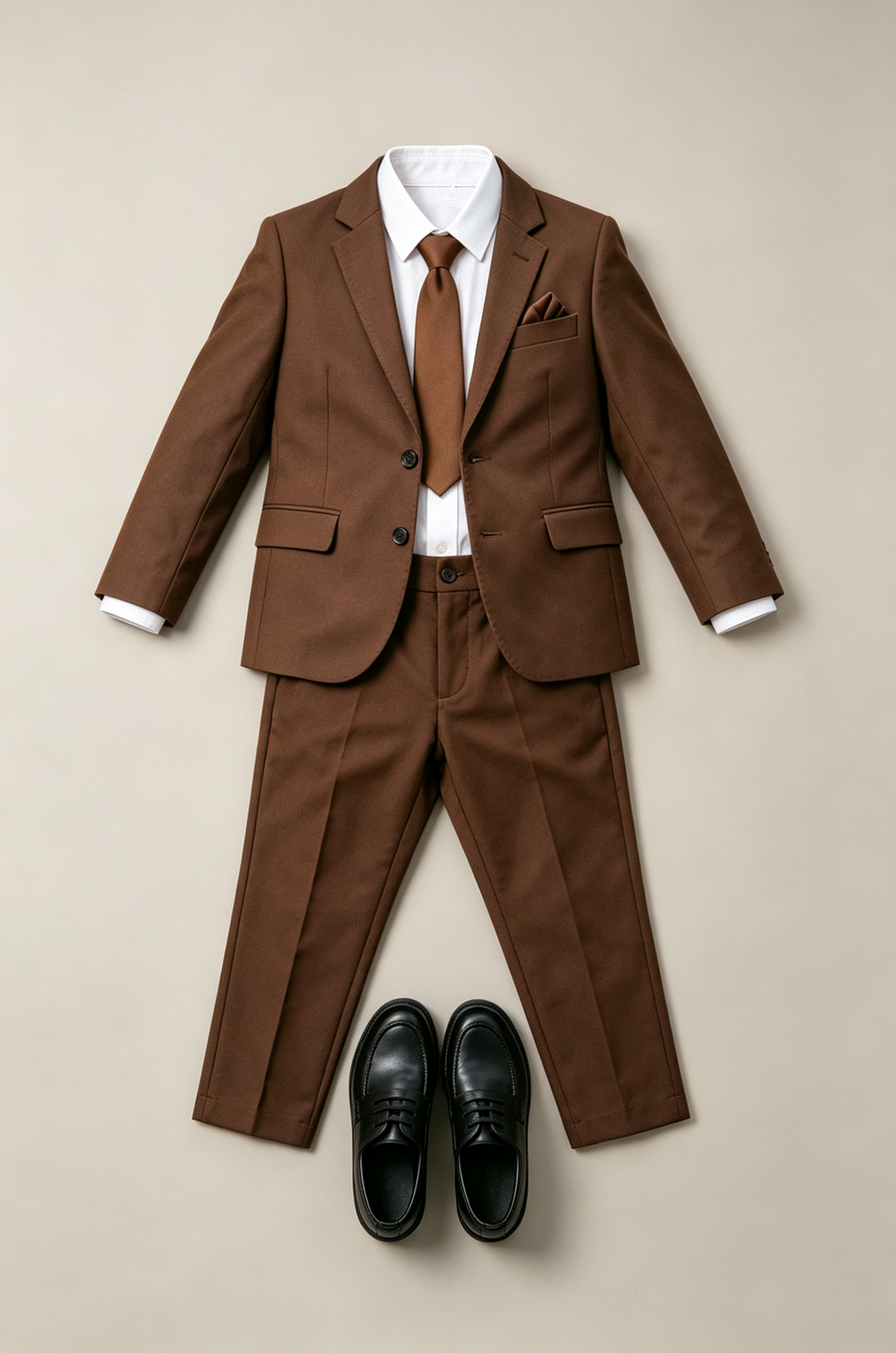 Deep Brown Formal Single‑Button 2‑Piece Suit