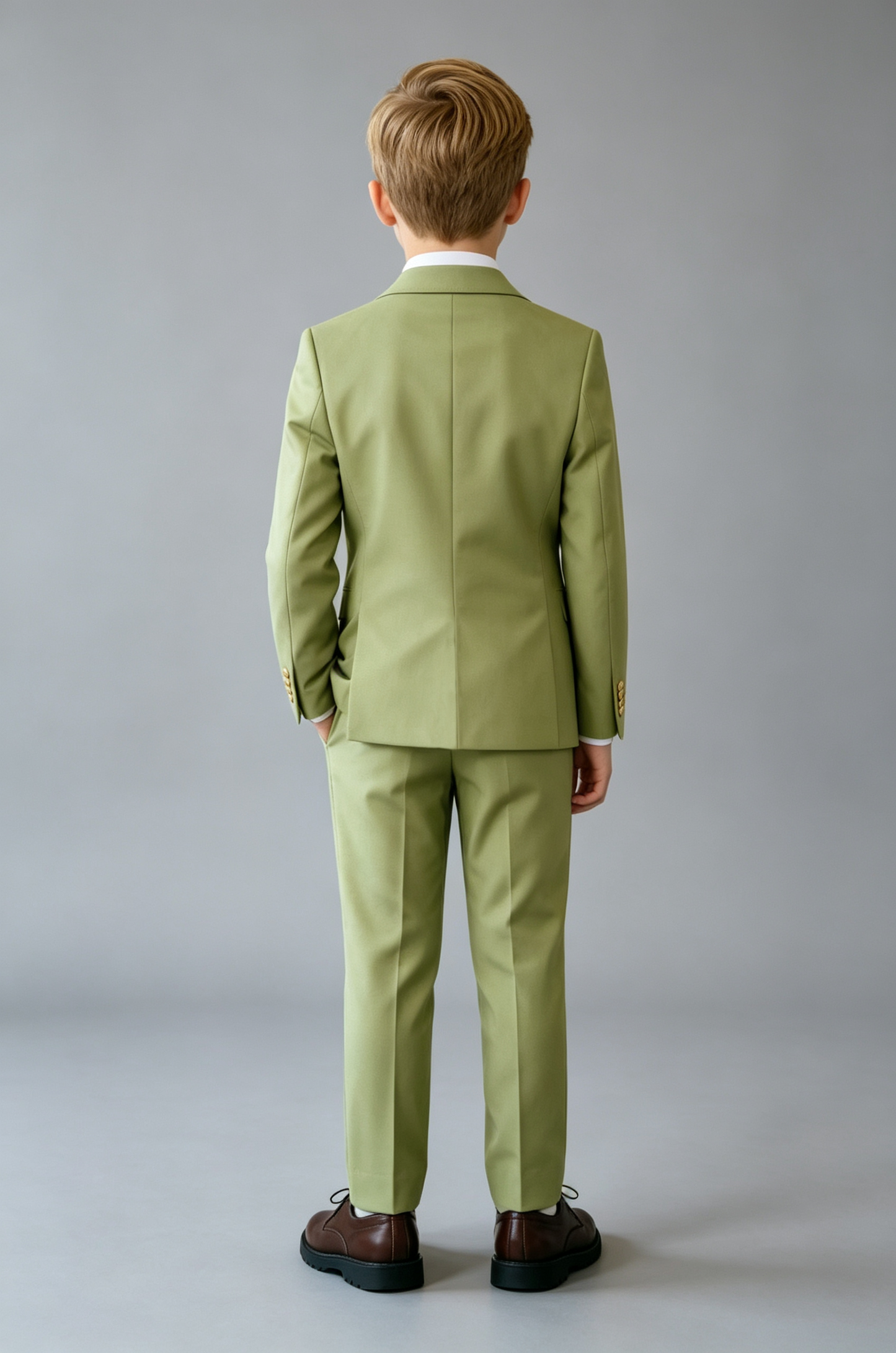 Glass Green Shawl Lapel Gold Double‑Breasted 2‑Piece Suit