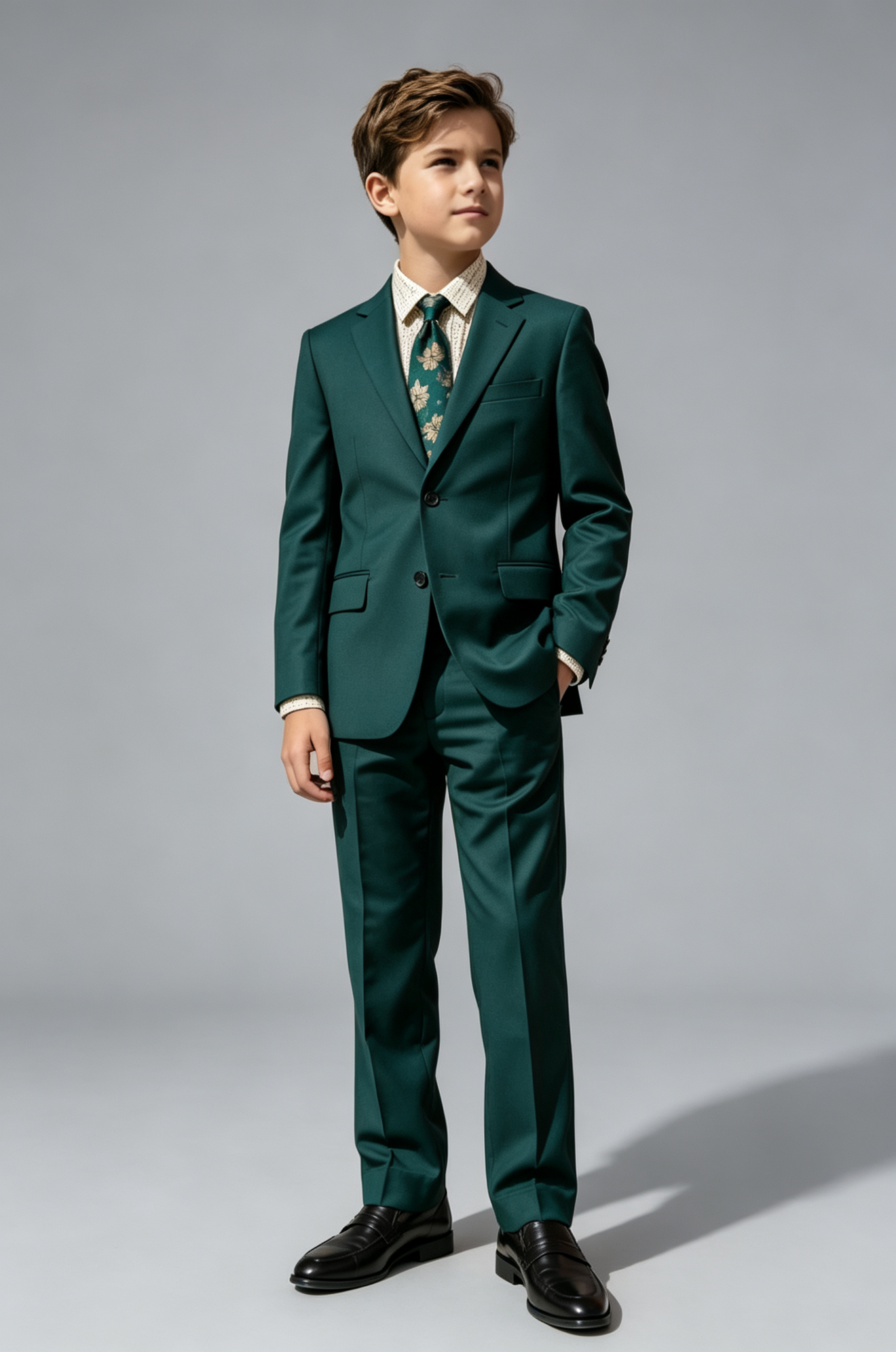 Deep Green Notch Lapel Single‑Button Formal 2‑Piece Suit