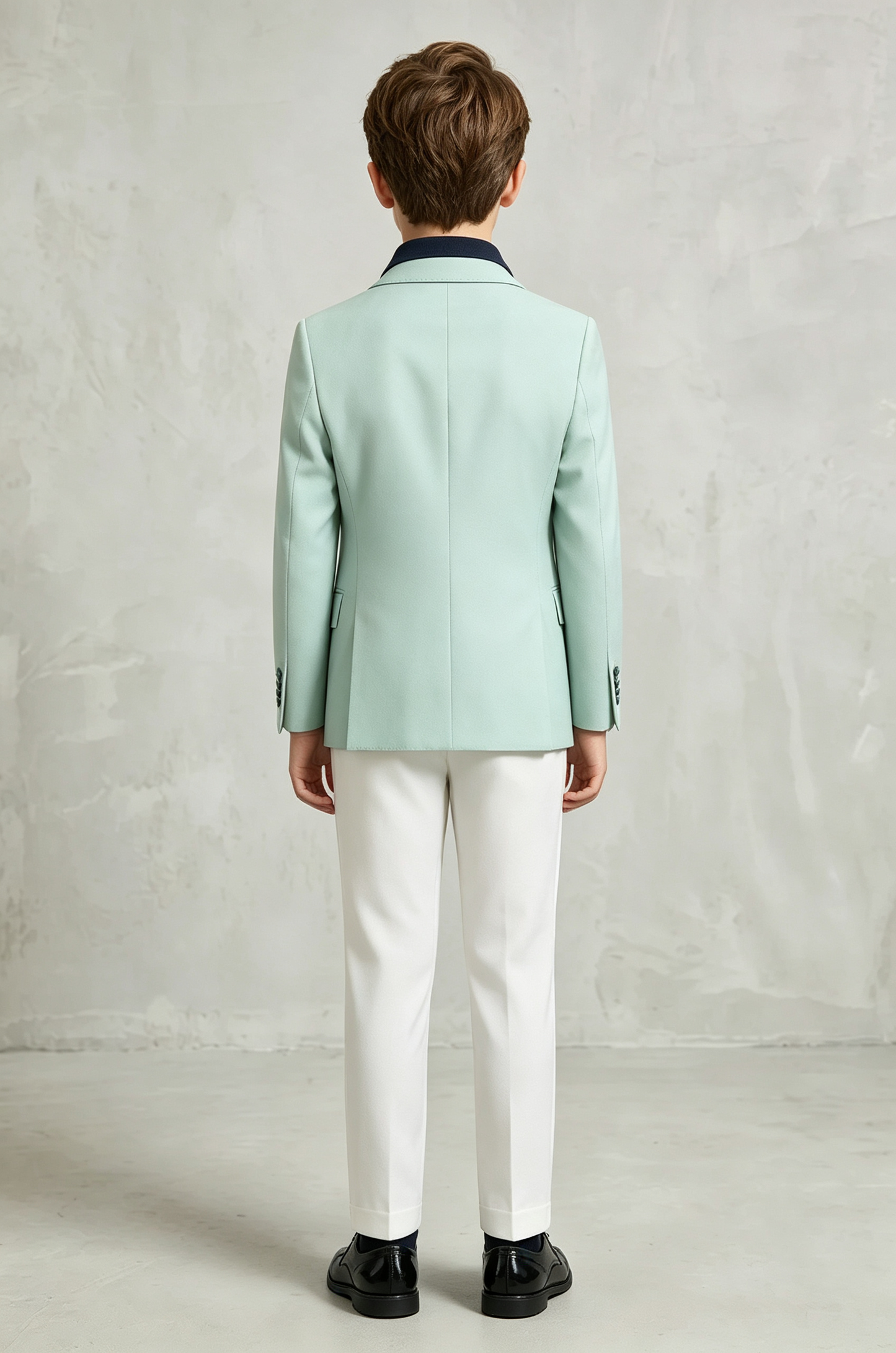 Mint‑Green & White Double‑Breasted Blend 2‑Piece Suit Set