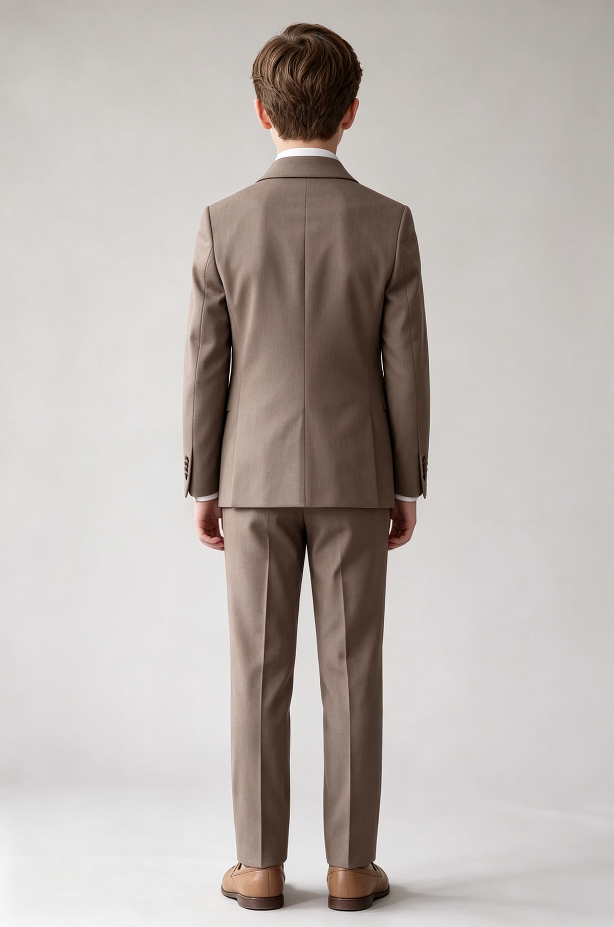 Light Cocoa Shawl Lapel Double‑Breasted Formal 2‑Piece Suit Set
