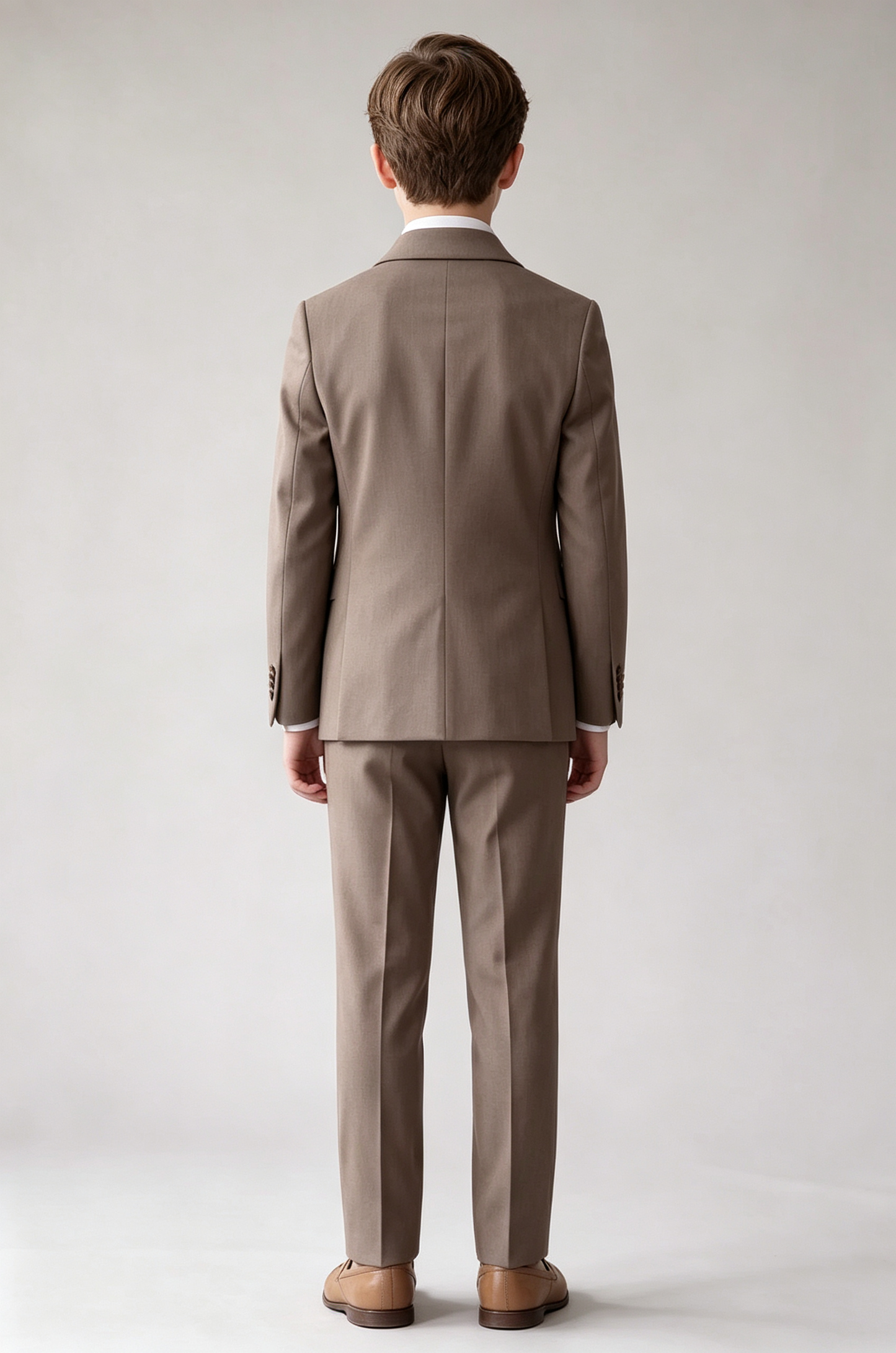 Light Cocoa Shawl Lapel Double‑Breasted Formal 2‑Piece Suit Set
