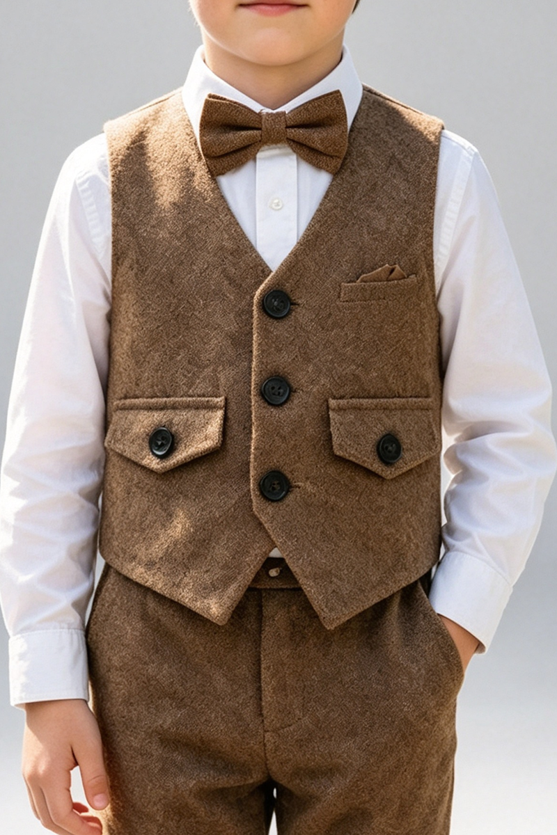 Boys Brown Tweed 2-Piece Suit Two-Piece Suit for Wedding