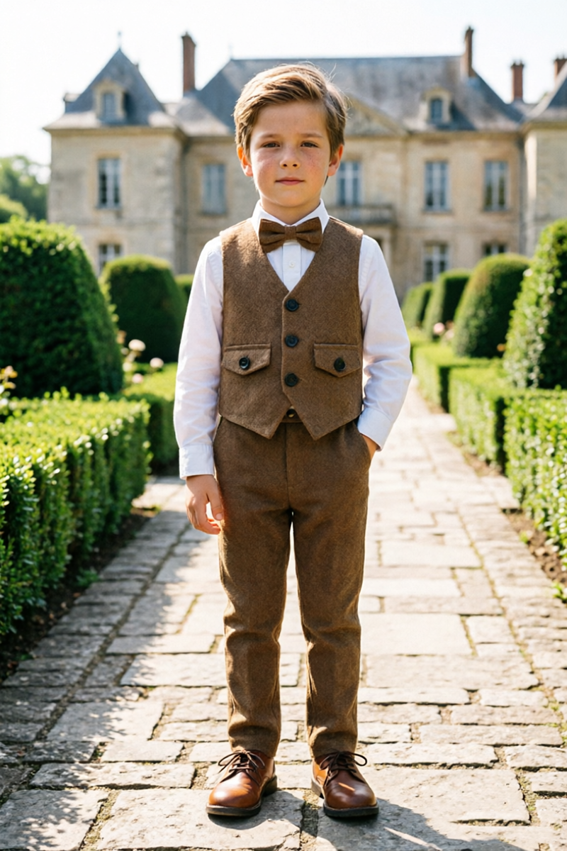 Boys Brown Tweed 2-Piece Suit Two-Piece Suit for Wedding