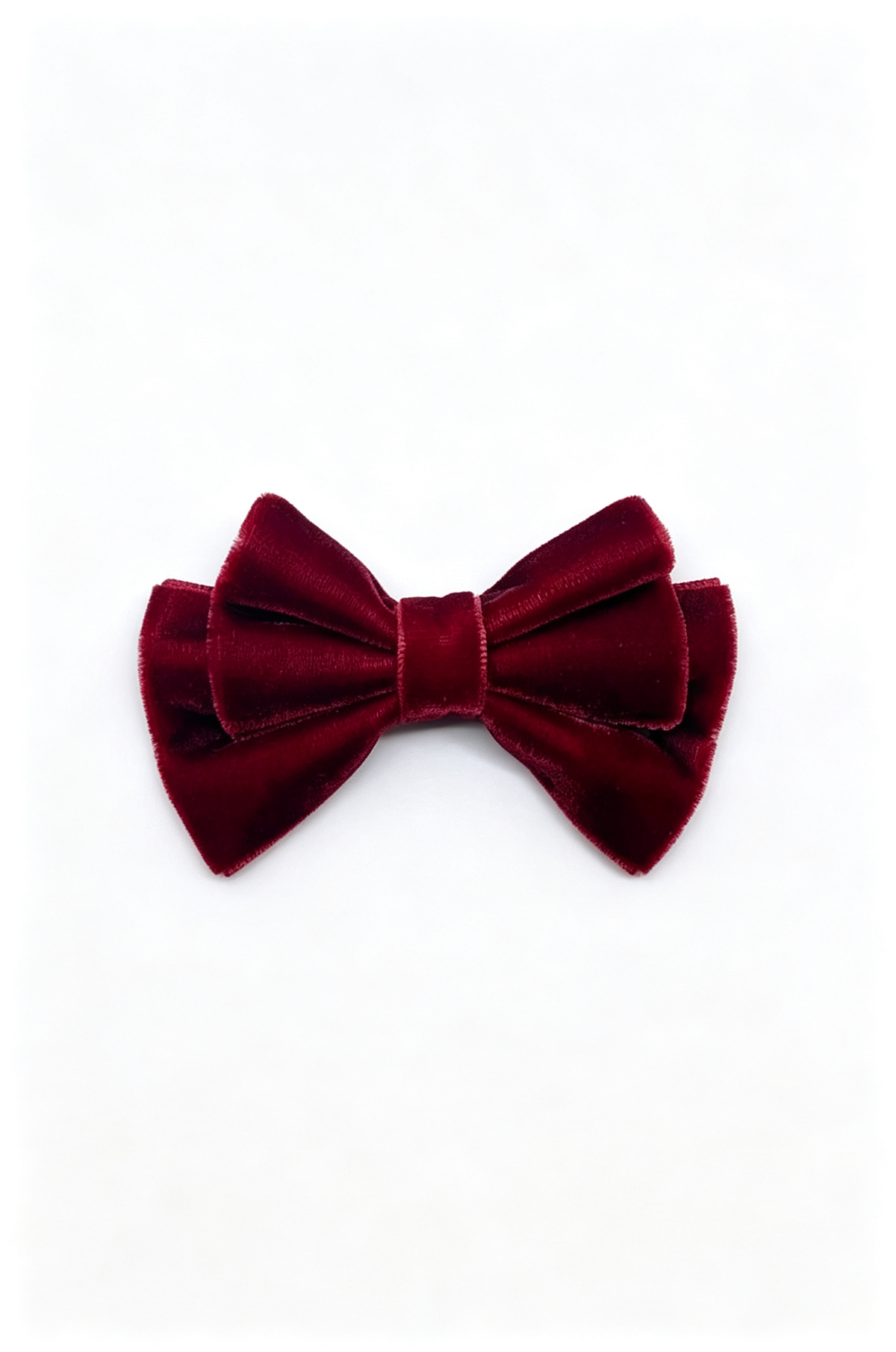 Boys Burgundy Velvet Double‑Layer Bow Tie