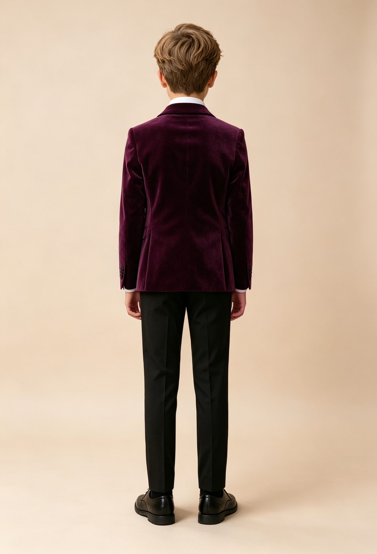 Deep Purple Velvet & Black Blend Double‑Breasted 3‑Piece Suit