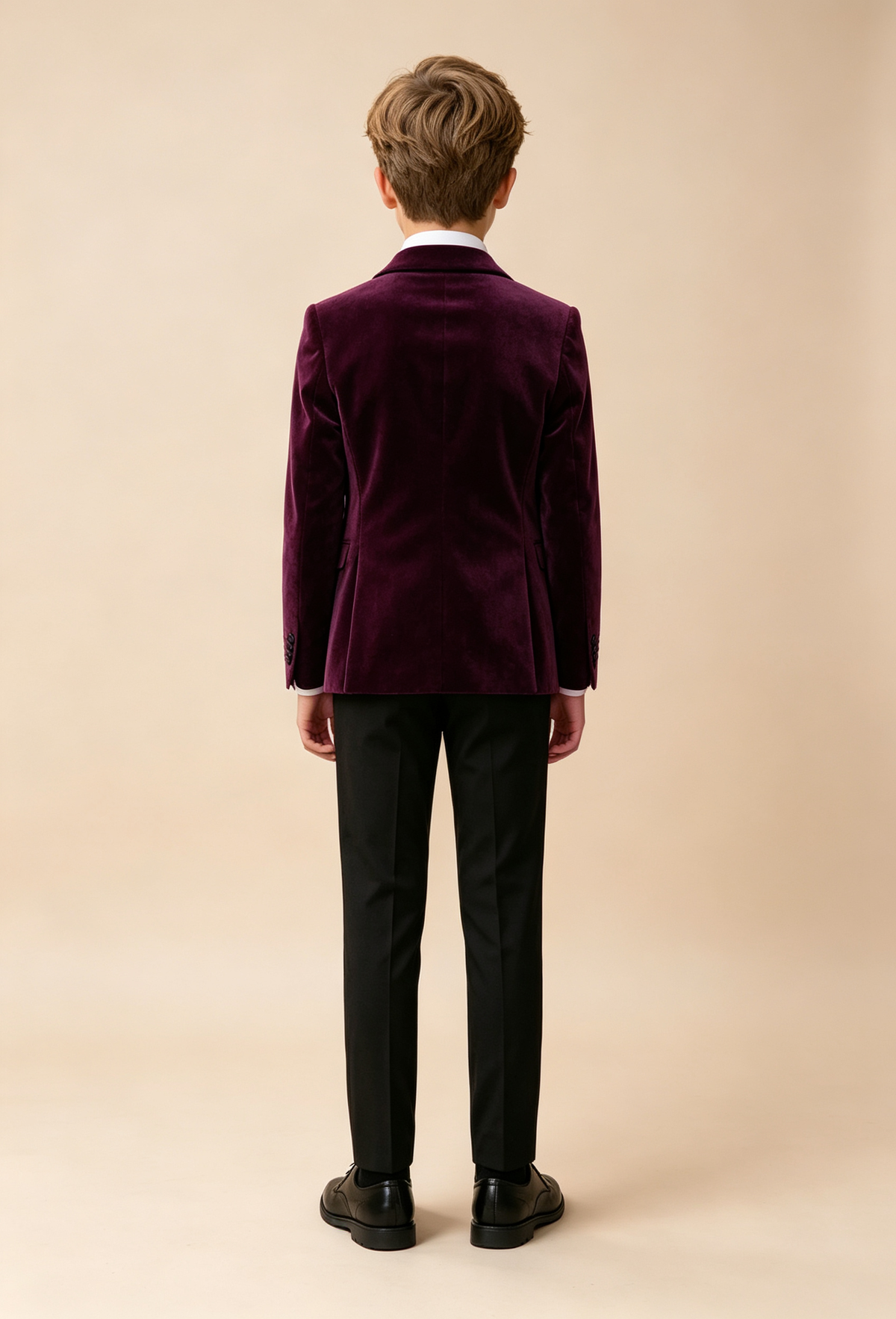 Deep Purple Velvet & Black Blend Double‑Breasted 3‑Piece Suit
