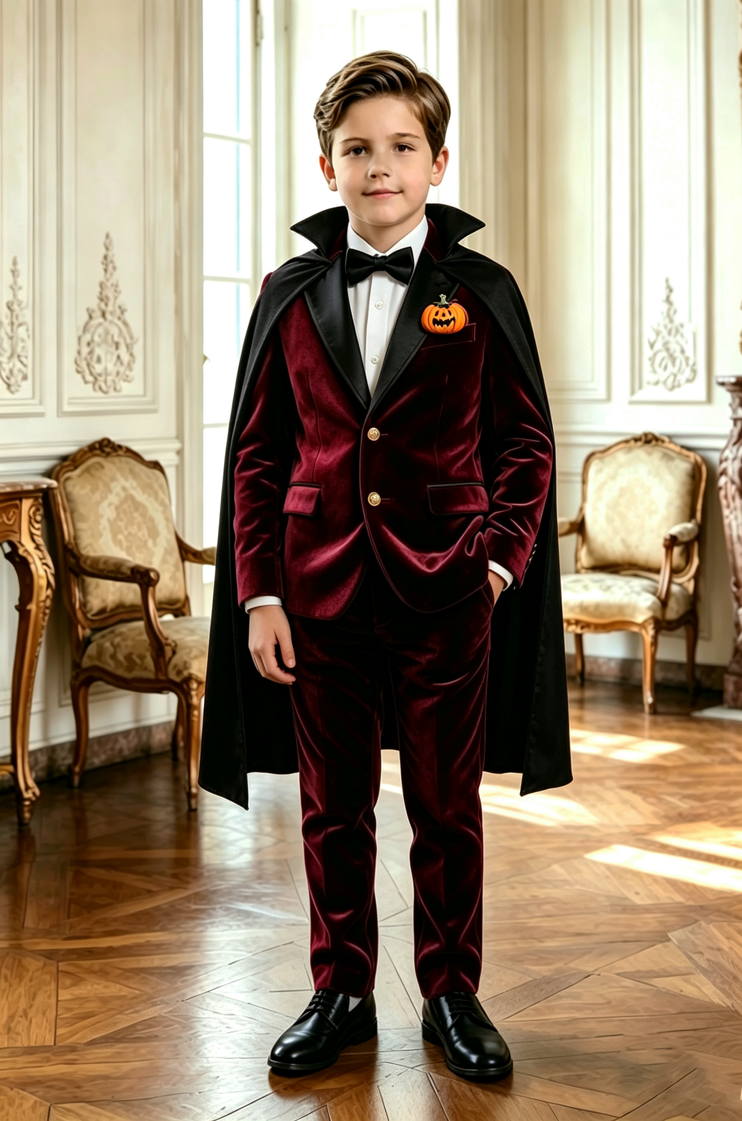 Burgundy Velvet & Black Satin Lapels Single‑Breasted 2‑Piece Suit