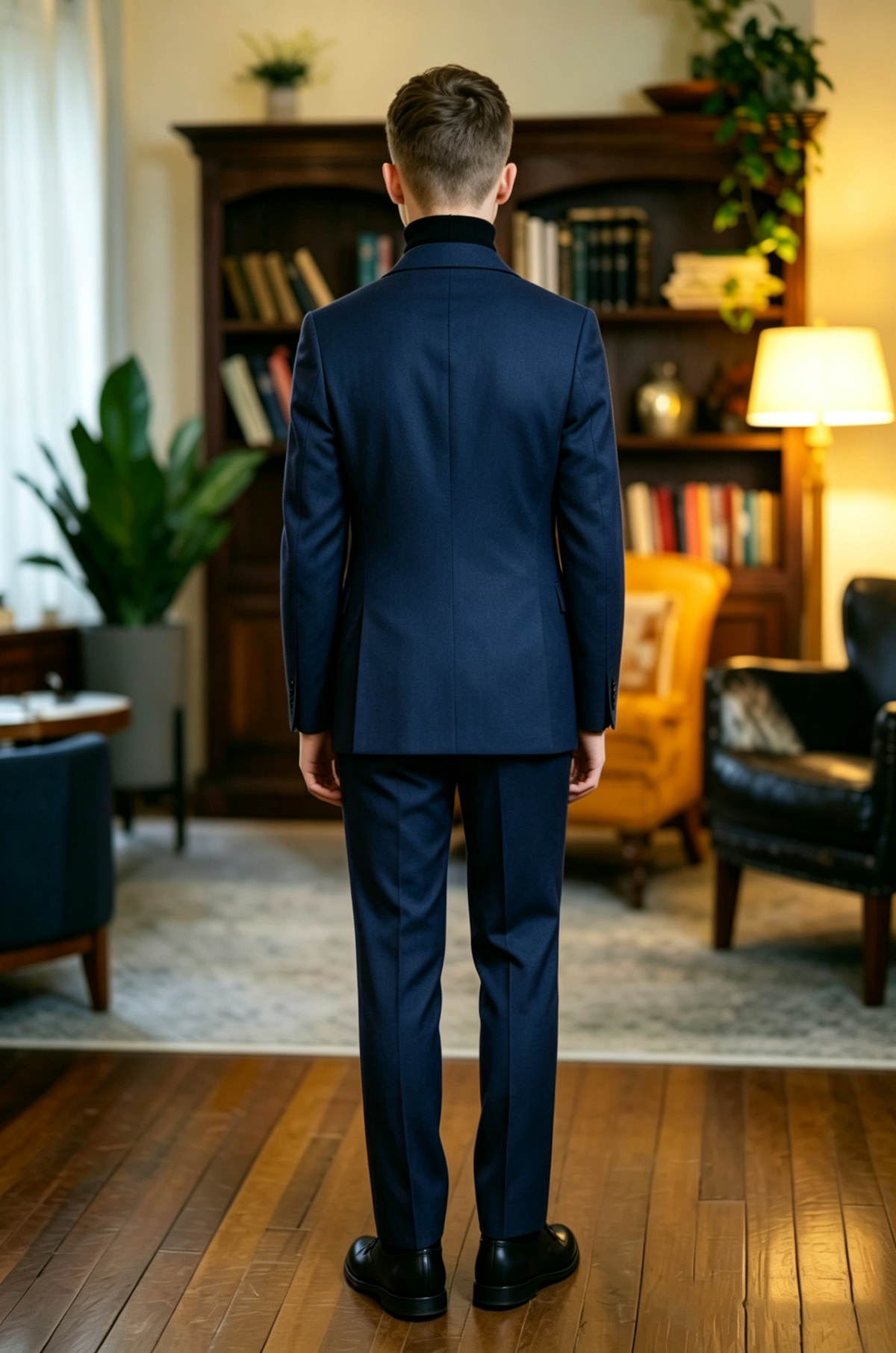 Deep Blue Double Breasted Blend 2-Piece Suit