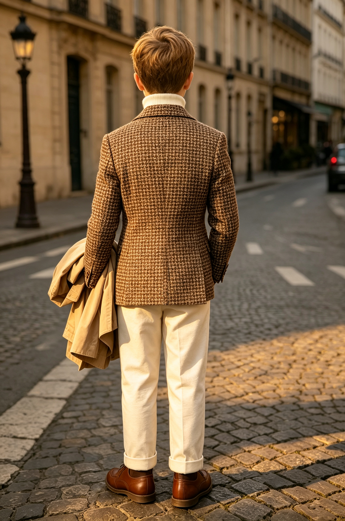 Brown Houndstooth Single Breasted Blend 2-Piece Suit