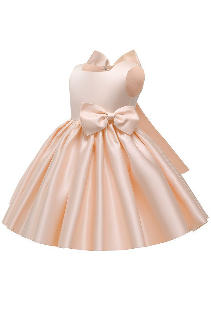 Sage Green Satin Sleeveless Square Neck A-Line Party Flower Girl Dress