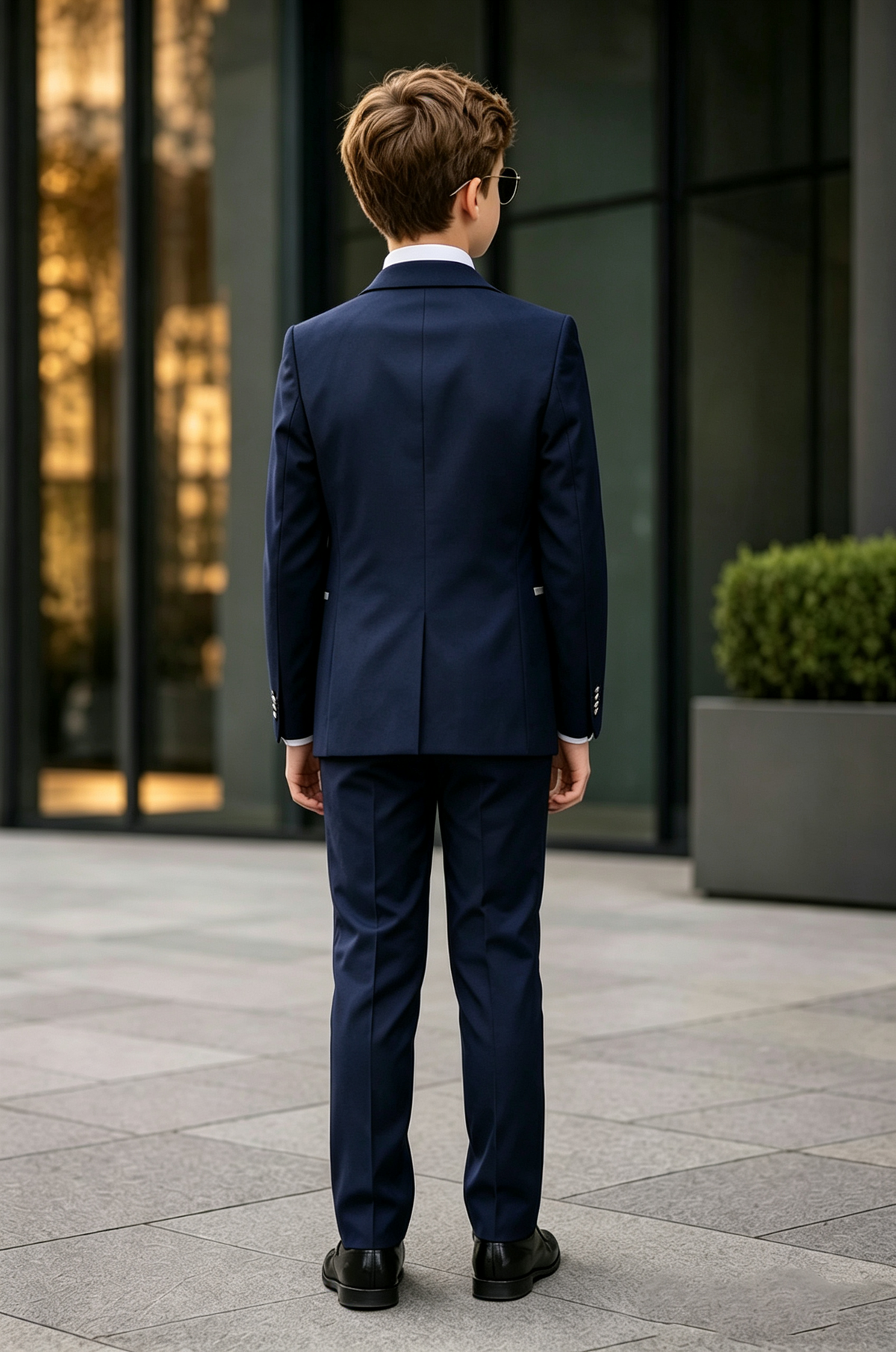 Navy & Cream Contrast Double Breasted Tuxedo 3 Piece Suit