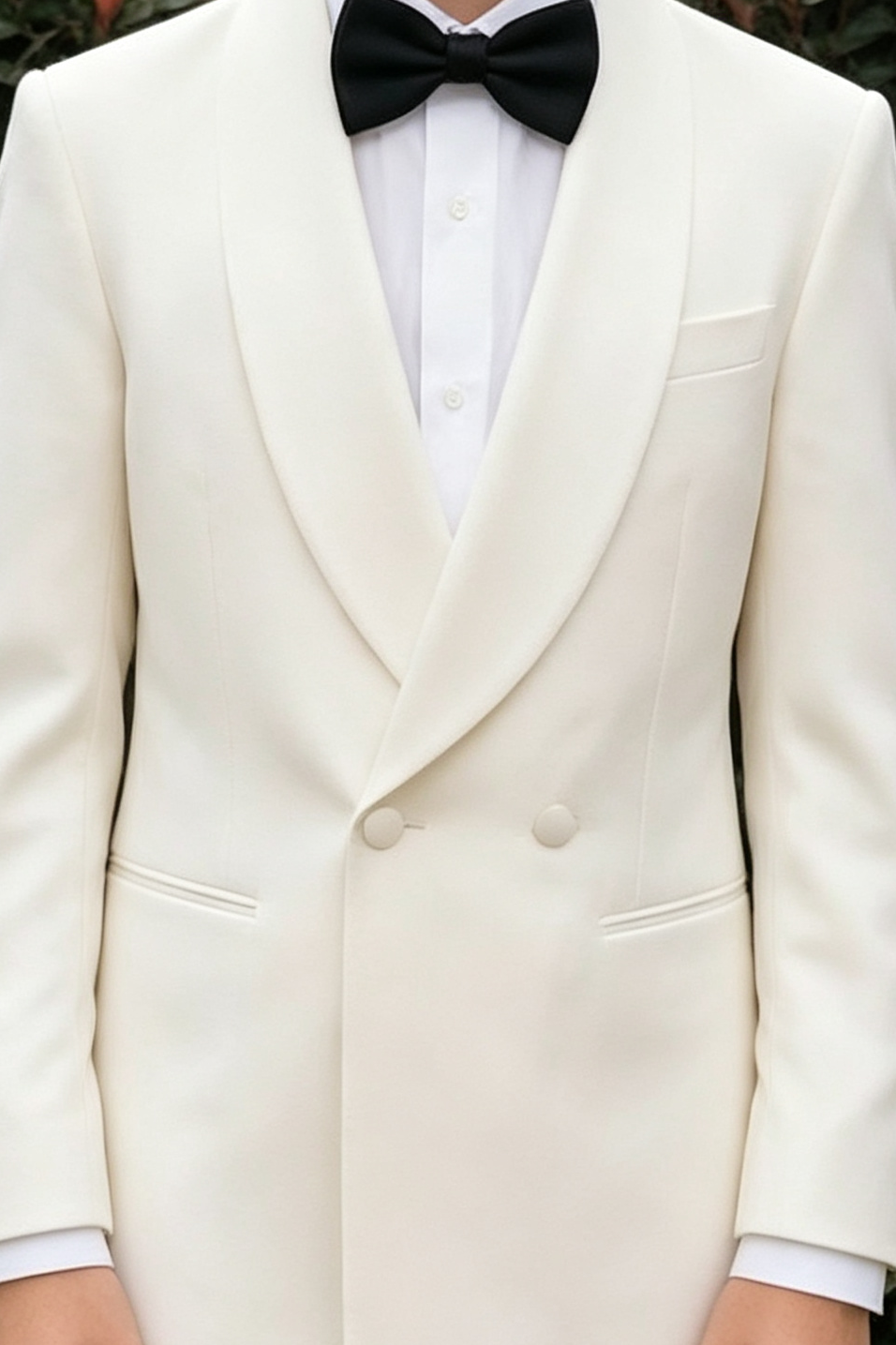 Cream & Black Boys Double Breasted 2 Piece Suit