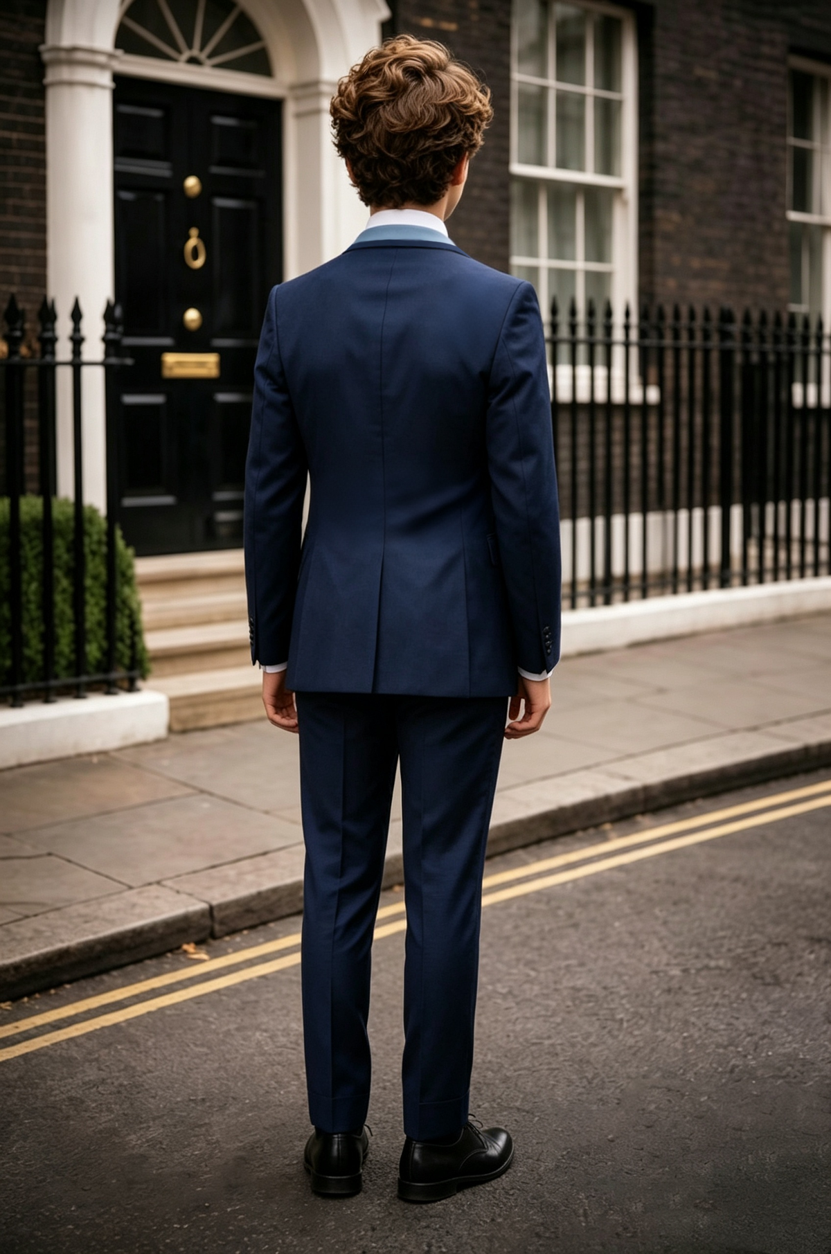 Navy & Sky Blue Mix Double Breasted 3-Piece Suit Set
