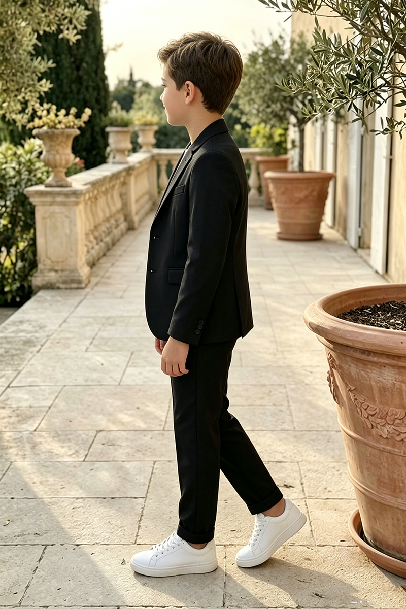 Boys Black 2-Piece Suit with Relaxed Modern