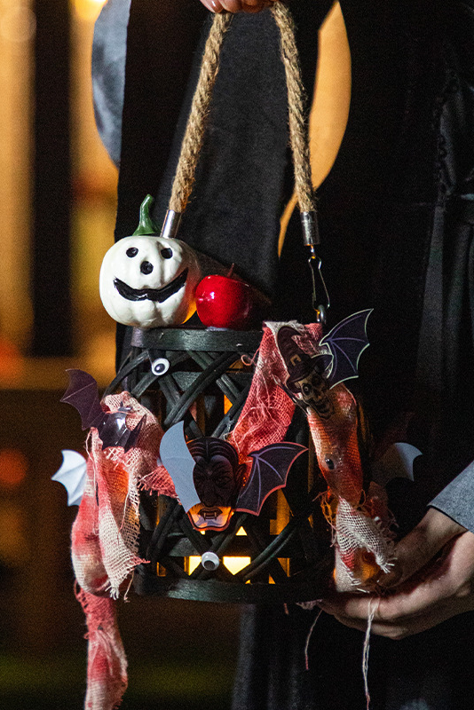 Halloween Light-up Woven Pumpkin Lantern