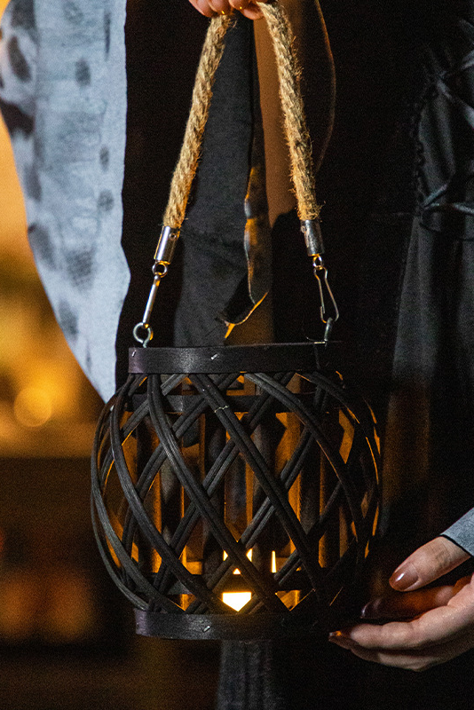 Halloween Light-up Woven Pumpkin Lantern