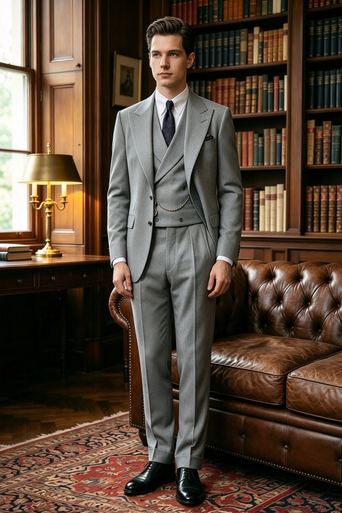 Light Grey Boys Double Breasted Waistcoat Formal 3 Piece Suit